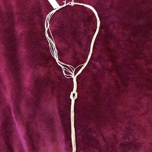 Braided gold drop necklace